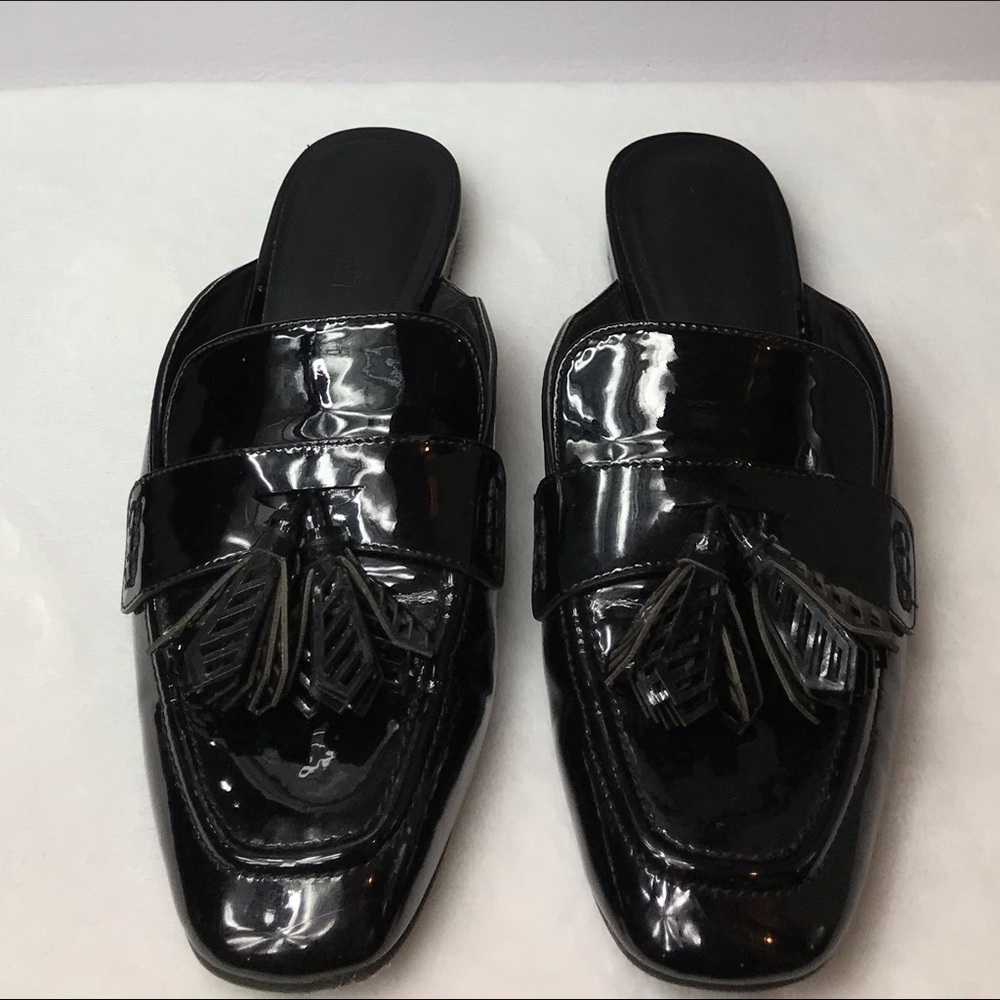 Nine West - Patent Black Leather Slip On Flats